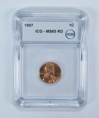 1957 Lincoln Wheat Cent MS65 RD ICG