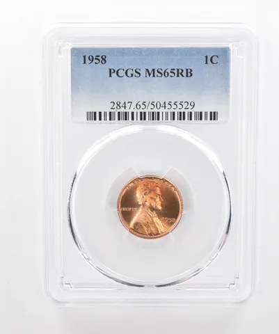 1958 Lincoln Wheat Cent MS65 RB PCGS Beautiful Tone *3022