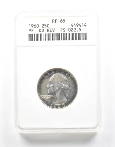 1960 Washington Quarter DDR FS-022.5 PF65 ANACS *2104