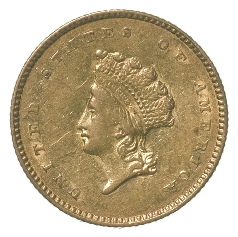 1854 $1 Indian Princess Head Gold Dollar Piece Type 2 *8598