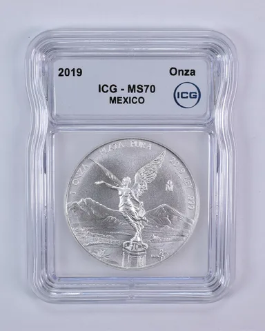 2019 Mo Mexico 1 Onza Silver Libertad MS70 ICG