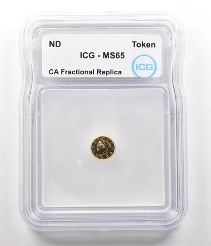 ND California Fractional Gold Token Liberty Head 1/4 Dollar MS65 ICG *4939