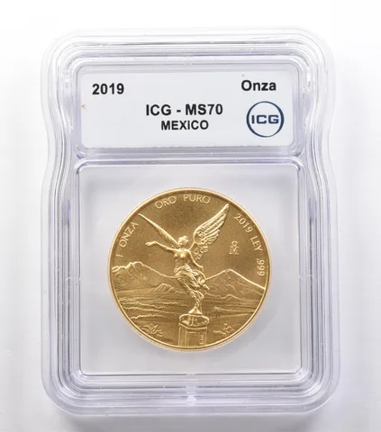 2019 Mo Mexico 1 Onza Gold Libertad MS70 ICG a2556