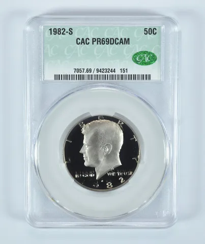 1982-S Kennedy Half Dollar PR69 DCAM CAC CACg