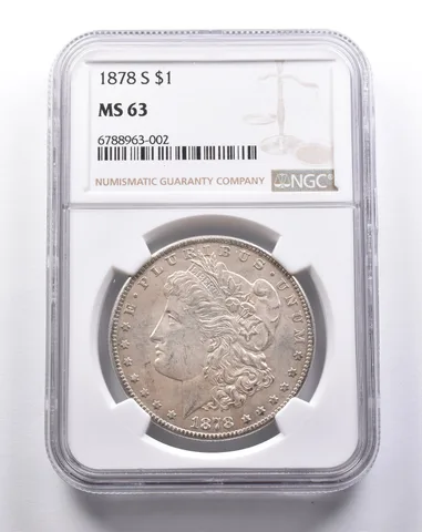 MS63 1878 7/8 TF Morgan Silver Dollar NGC (Label error not 1878-s) a3186