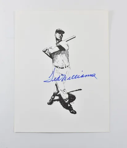 Ted Williams Signed Sketch SGC Authentic a4012