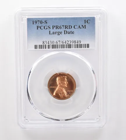1970-S Lincoln Memorial Cent Large Date PR67 RD CAM PCGS Beautiful Tone *2085