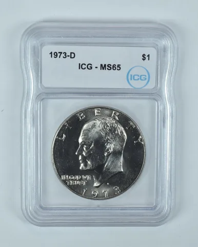 1973-D Eisenhower $1 MS65 ICG