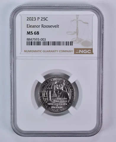 2023-P American Women Quarter Eleanor Roosevelt MS68 NGC Brown Label