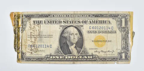 1935-A $1 US Silver Cert. Yellow Seal Short Snorter North Africa Note a8030