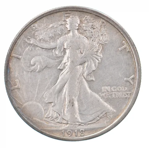 1918-D Walking Liberty Half Dollar Beautiful Tone *9387