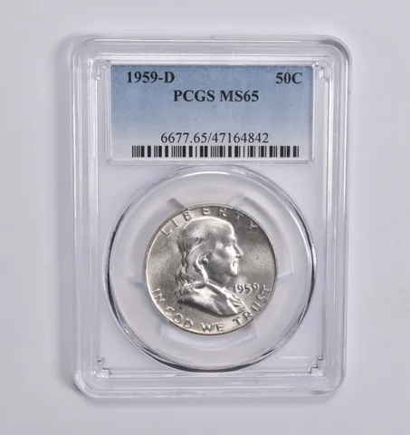 1959-D Franklin Half Dollar MS65 PCGS Blue Label