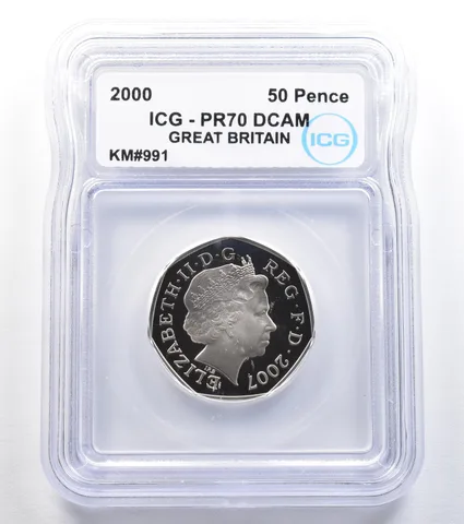 2007 Great Britain 50 Pence KM#991 PR70 DCAM ICG *7857