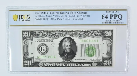 1928 B $20 Chicago IL FRN Fr#2052-G Choice Unc 64 PPQ PCGS a5989