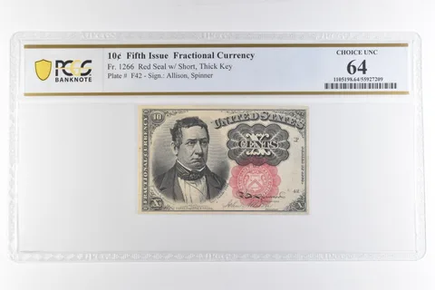 10 Cent Fifth Issue Fractional Currency Fr#1266 Choice Unc 64 PCGS *6891