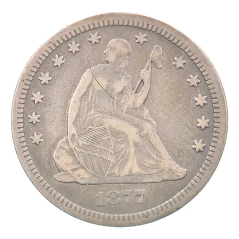 1877-CC Seated Liberty Quarter Beautiful Tone *1927