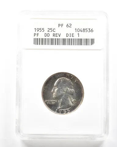 1955 Washington Quarter DDR Die 1 PF62 ANACS *2057