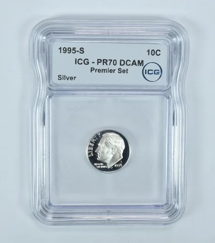 1995-S Roosevelt Dime Silver Premier Set PR70 DCAM ICG