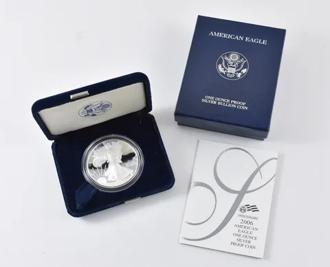2006-W American Silver Eagle PROOF 1 Oz Silver - Coin & Box & COA