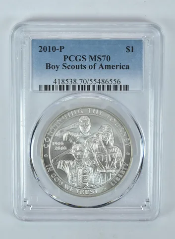 2010-P Boy Scouts Commemorative Dollar MS70 PCGS Blue Label