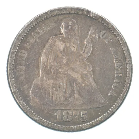 1875-S Seated Liberty Dime Beautiful Tone *0130