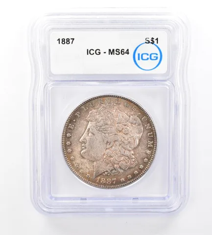1887 Morgan Silver Dollar MS64 ICG Beautiful Tone *1724