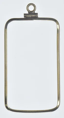 12K 41mm Gold Filled 1 Oz Gold Bar Bezel Pendant Frame Edge *1068