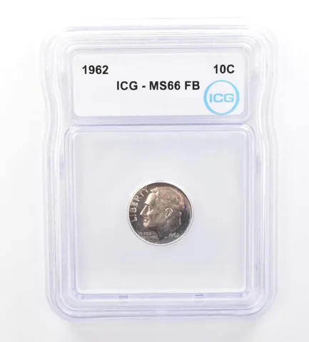 1962 Roosevelt Dime MS66 FB ICG Beautiful Tone a1619