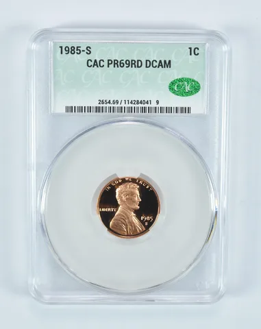 1985-S Lincoln Memorial Cent PR69 RD DCAM CAC CACg
