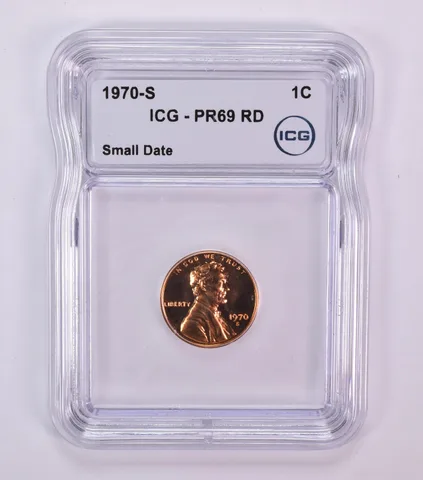 1970-S Lincoln Memorial Cent Small Date PR69 RD ICG