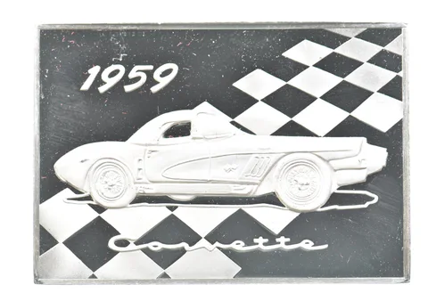 1959 Corvette Silver Art Bar Vintage Car *3264