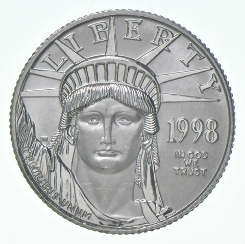 1998 (P) $25 American Platinum Eagle Unc 1/4 Oz