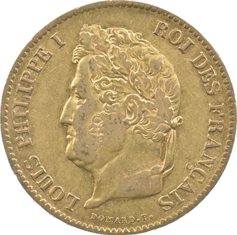1834 France 40 Francs Gold Louis Philippe I a1479