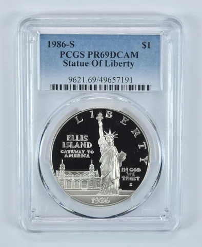 1986-S Statue Of Liberty Commemorative Dollar PR69 DCAM PCGS Blue Label