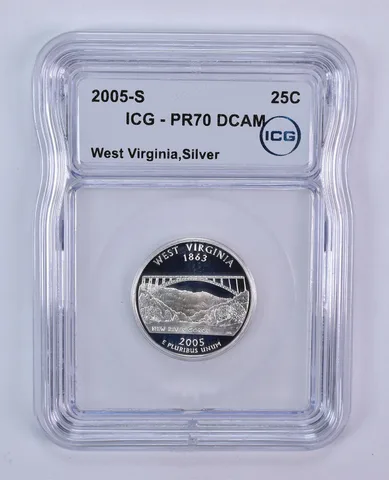 2005-S Washington State Quarter West Virginia Silver PR70 DCAM ICG