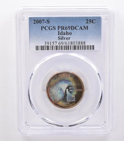 2007-S Washington State Quarter Idaho Silver PR69 DCAM PCGS Beautiful Tone *8779
