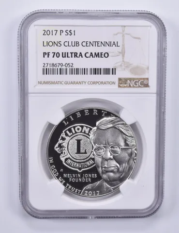 2017-P Lions Club Centennial Commemorative Dollar PF70 UCAM NGC