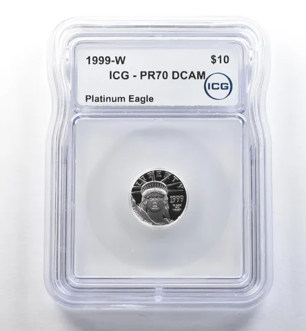 1999-W $10 American Platinum Eagle 1/10 Oz Platinum PR70 DCAM ICG