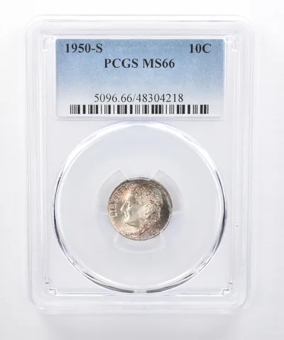 1950-S Roosevelt Dime MS66 PCGS Beautiful Tone *8338