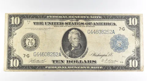 1914 $10 US FRN Large Note Blue Seal FR#930 *8482