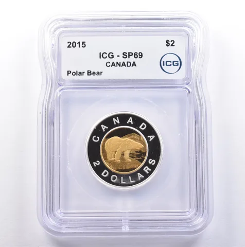 2015 Canada 2 Dollars Polar Bear SP69 ICG *9025