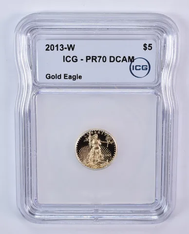 2013-W $5 American Gold Eagle 1/10 Oz Gold PR70 DCAM ICG