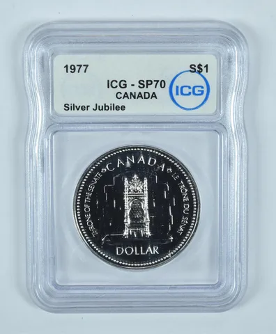 1977 Canada Silver Dollar Silver Jubilee SP70 ICG