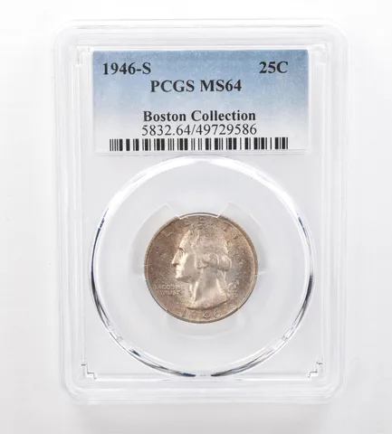 1946-S Washington Quarter Boston Collection MS64 PCGS Beautiful Tone *7459
