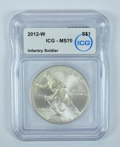 2012-W Infantry Soldier Commemorative Silver Dollar MS70 ICG