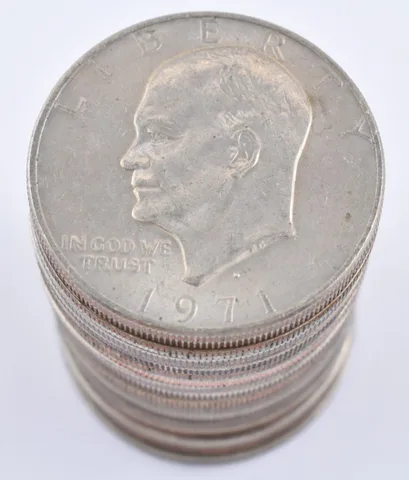 (20) 1971-D AU/BU/Unc Eisenhower Ike Dollar Clad Roll Lot