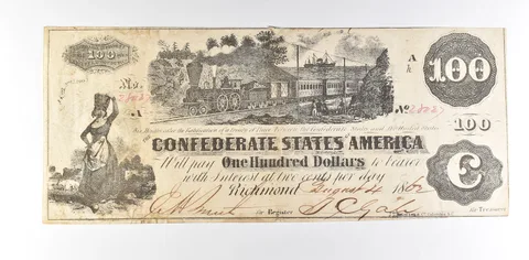 1862 $100 Confederate States Of America T-39 Large Note *8614