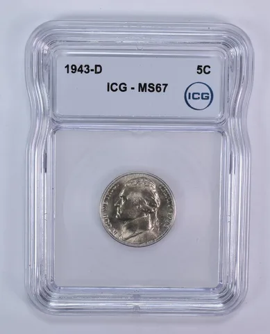 1943-D Jefferson Nickel MS67 ICG WTN War Silver