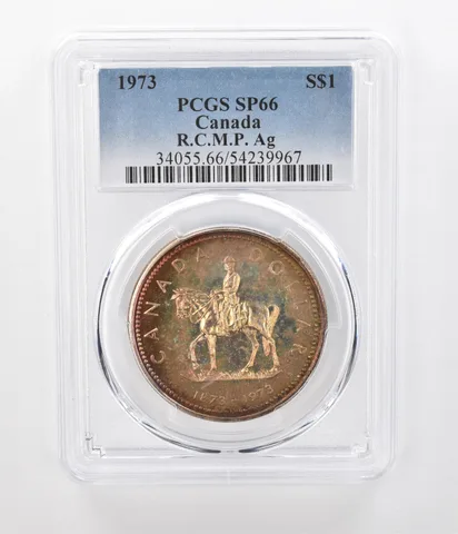 1973 Canada 1 Dollar Silver RCMP SP66 PCGS Beautiful Tone a1219
