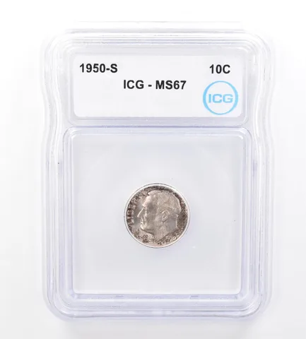 1950-S Roosevelt Dime MS67 ICG Beautiful Tone *1701